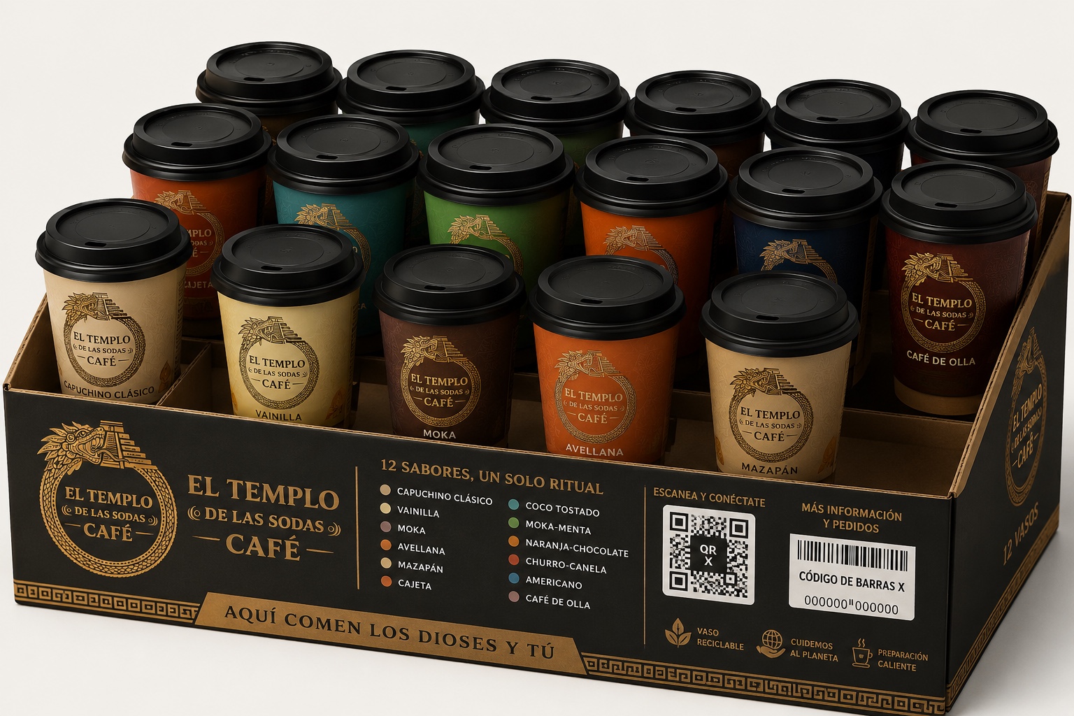 Exhibidor premium de El Templo de las Sodas Café