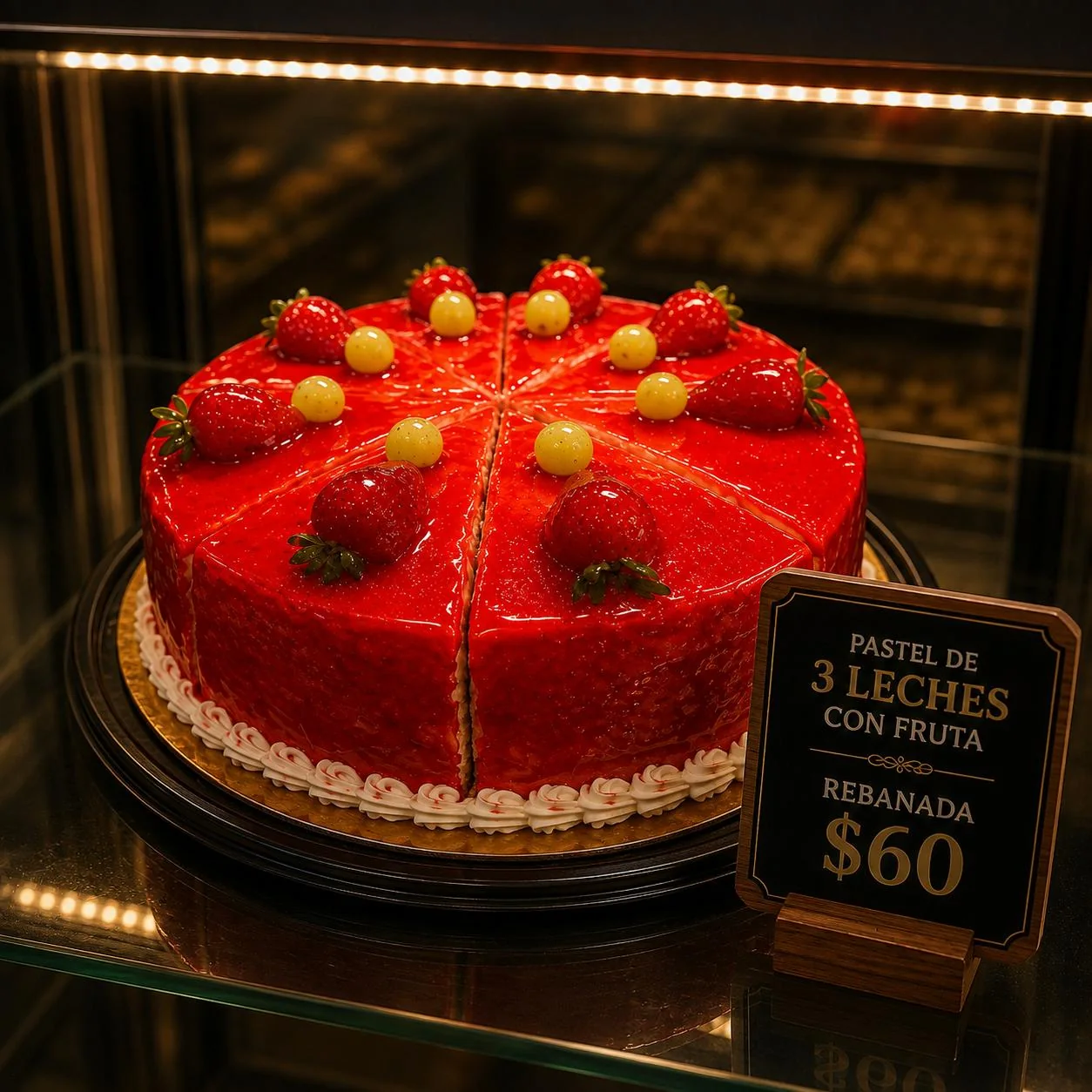Pastel de 3 Leches con Fruta por Rebanada